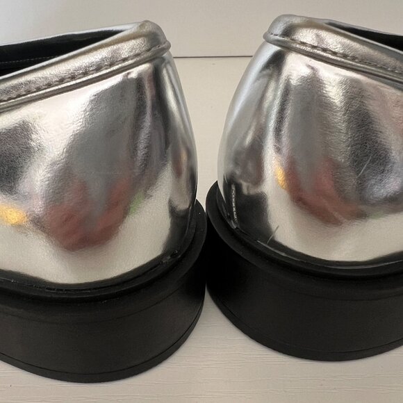 A New Day Silver Jordan Loafers Metallic Finish & Black Sole Womens Size 10 NWT - Picture 10 of 12